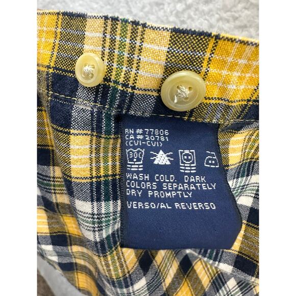 Tommy Hilfiger Men's Yellow Tartan Plaid Button Down M - Picture 6 of 8